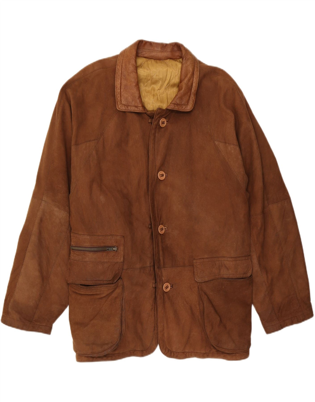 Geaca de piele vintage pentru barbati IT 52 XL maro
