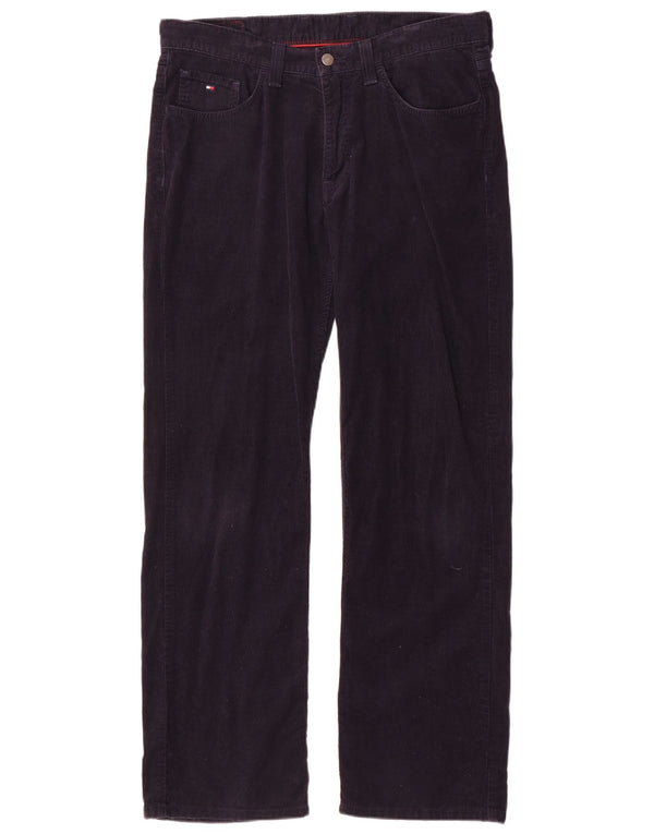 Pantaloni drepti din catifea pentru bărbați Tommy Hilfiger L34 L32 Bumbac bleumarin