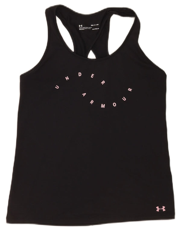 Top cu vestă grafică Under Armour pentru femei, negru mediu sport