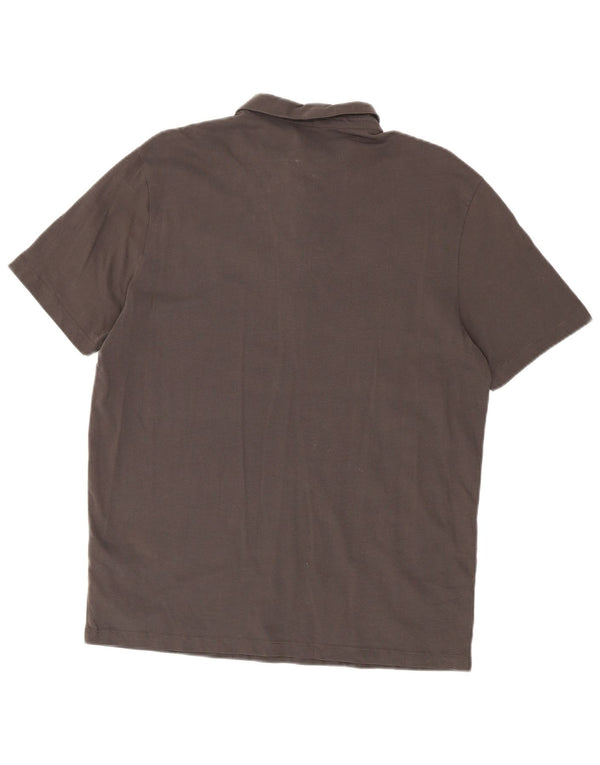 All Saints Mens Regular Fit Polo Shirt XL Grey Cotton