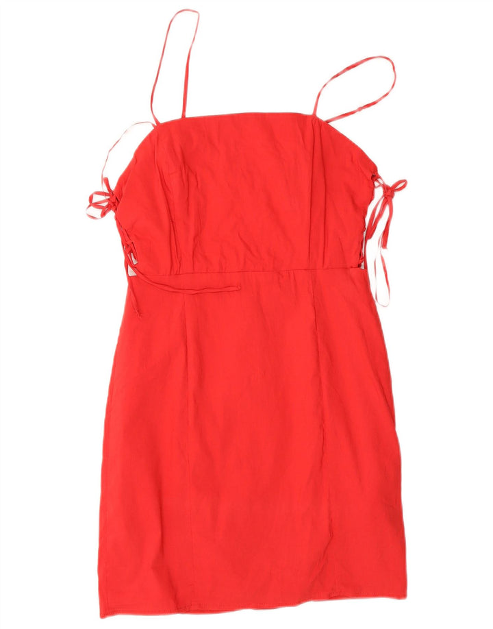 Rochie de soare pentru femei Zara UK 12, bumbac roșu mediu