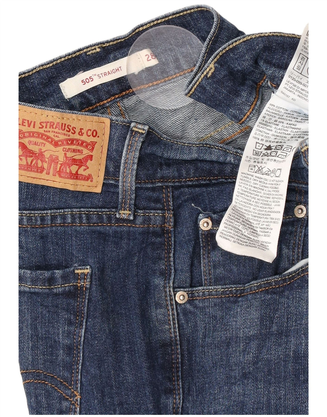 Blugi drepti 505 pentru femei Levi's W28 L32 Bumbac albastru