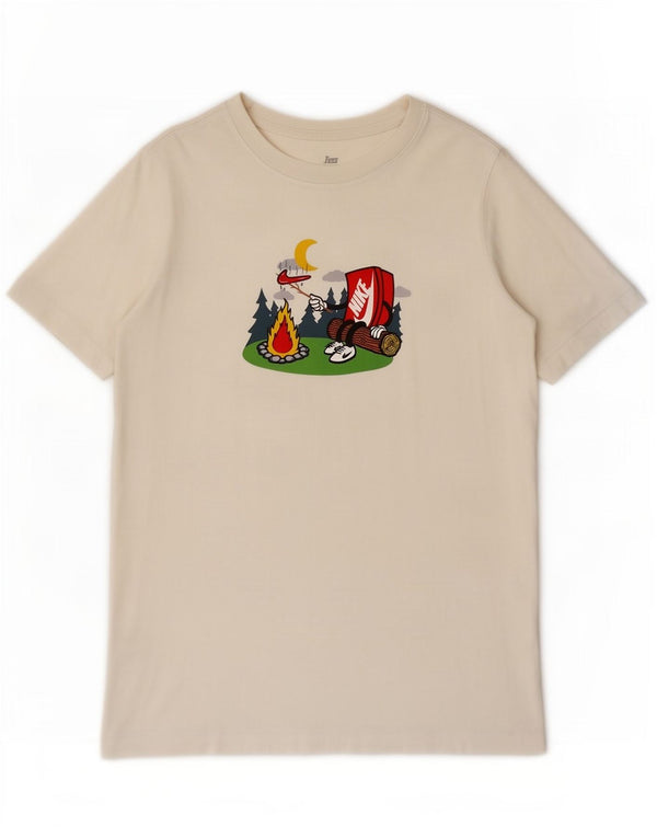 Tricou grafic Nike pentru băieți Top 13-14 ani XL Bumbac alb
