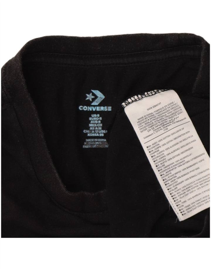 Tricou grafic Converse pentru bărbați Top mic, negru, bumbac