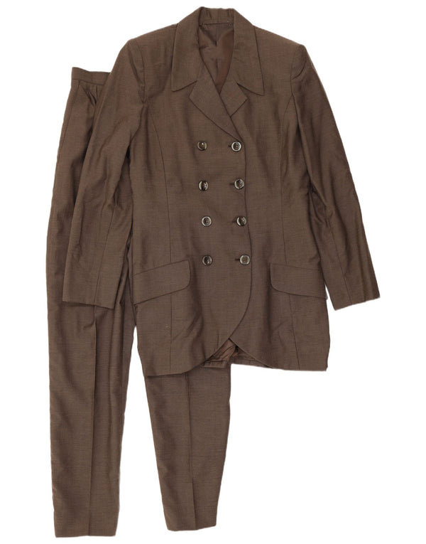 Costum 2 piese vintage pentru femei UK 10 Small W26 L29 Brown Herringbone