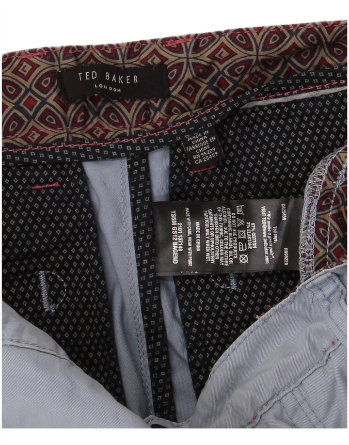 Pantaloni scurți chino pentru bărbați TED BAKER W32, bumbac albastru mediu