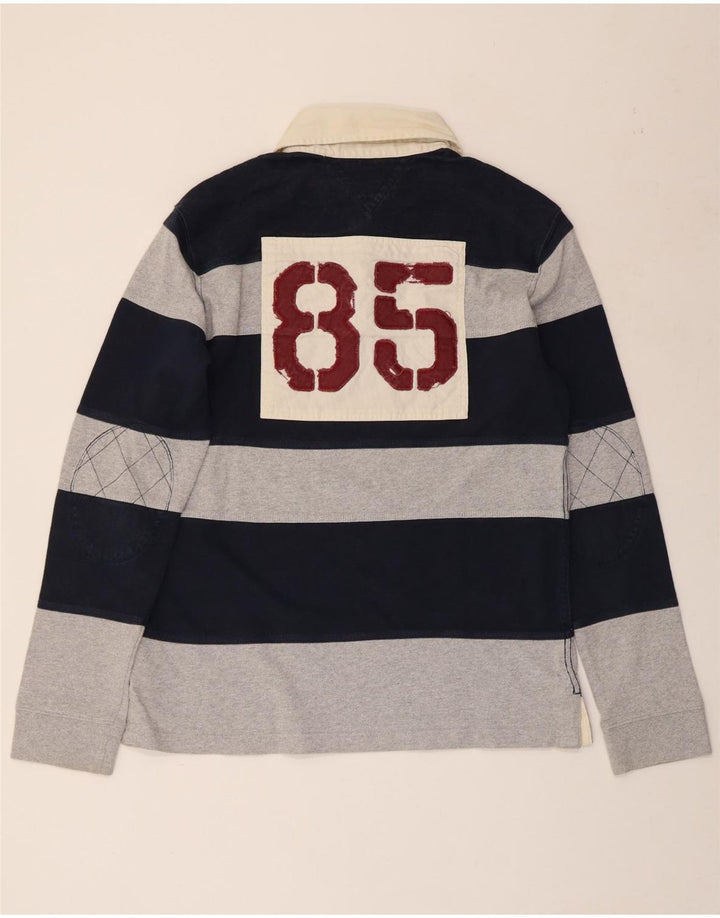 TOMMY HILFIGER Tricou polo grafic rugby pentru bărbați, cu dungi mari, albastru