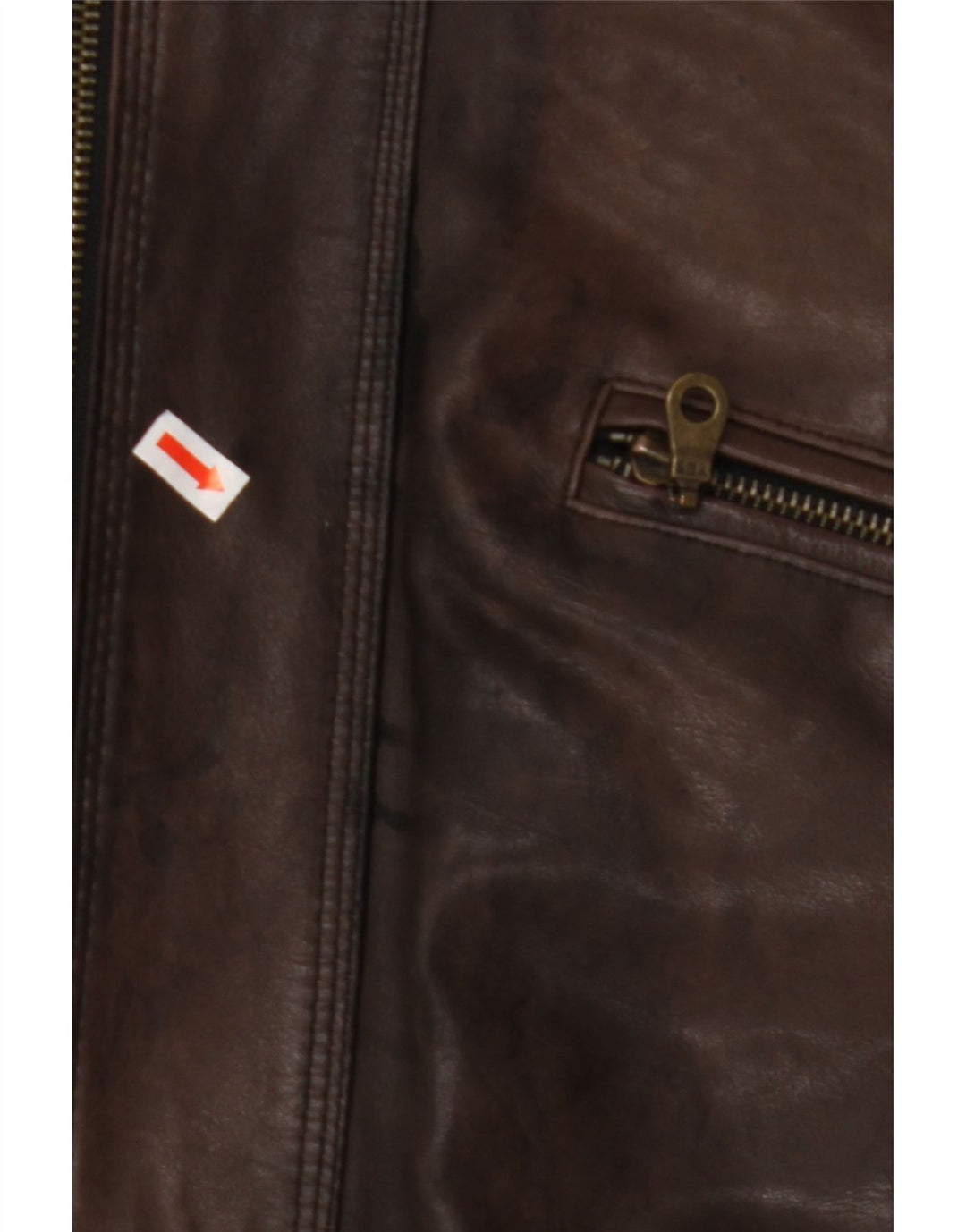 Jachetă de piele pentru bărbați VINTAGE IT 50 din piele maro mare