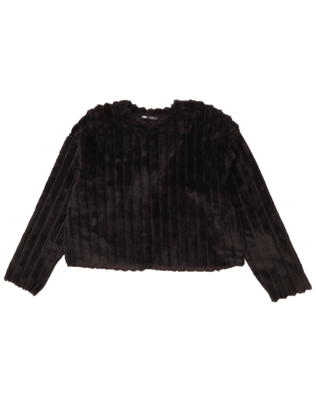 Pulover oversize din lână pentru femei Zara UK 8, poliester negru mic