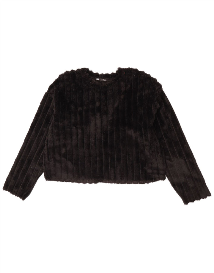 Pulover oversize din lână pentru femei Zara UK 8, poliester negru mic