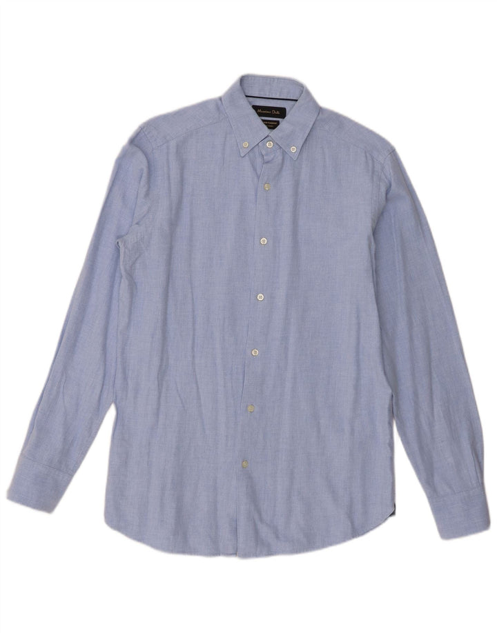 Cămașă Massimo Dutti Bărbați Mic Albastru Bumbac