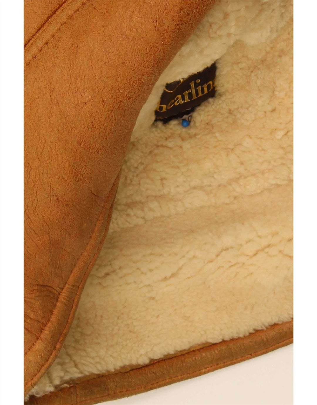 Palton vintage bărbătesc din shearling IT 50 mare maro