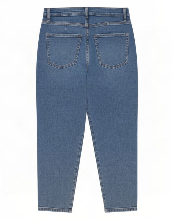 Marks & Spencer Blugi Mom Tapered pentru femei UK 12 Medium L30 L25 Bumbac albastru