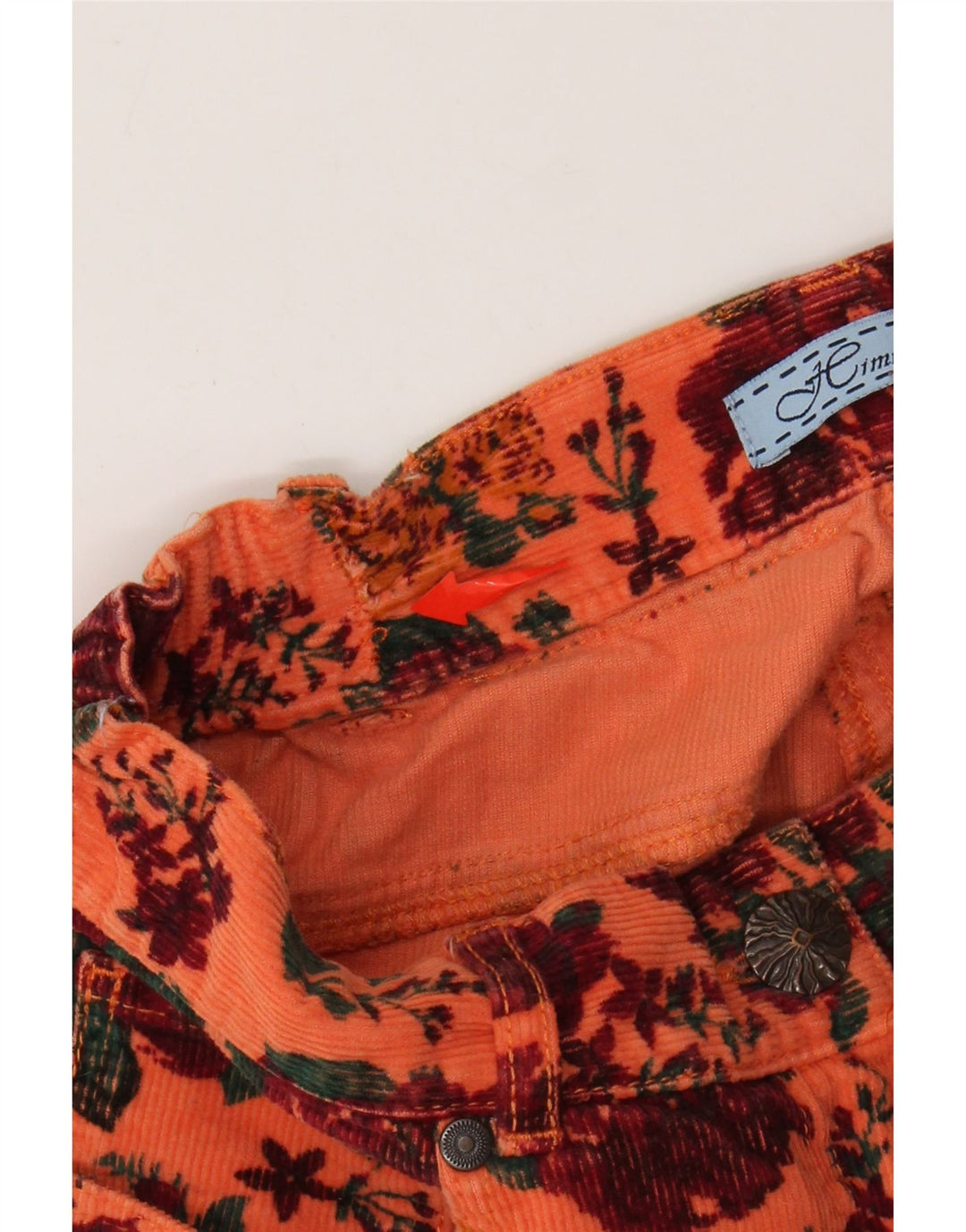 HIMMELBLAU Pantaloni de velur pentru femei EU 38 Medium W28 L28 Orange Floral