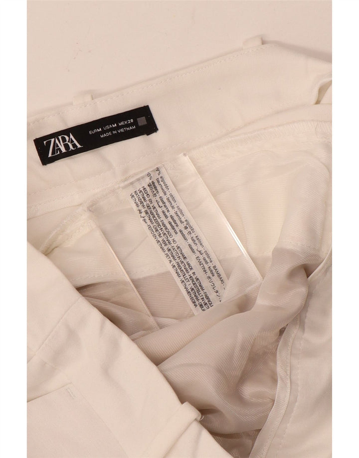 Pantaloni scurți chino pentru femei Zara Medium W28 Bumbac alb