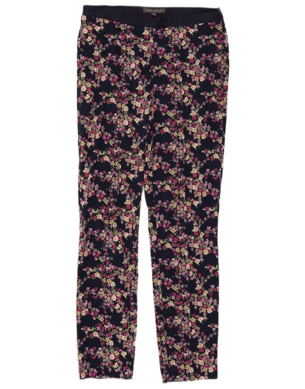 Laura Ashley Pantaloni casual pentru femei UK 10 Small W30 L28 Bleumarin Floral