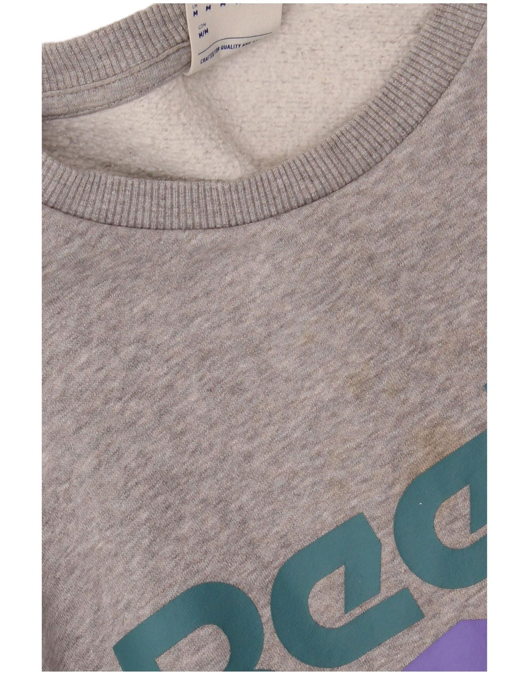 Hanorac grafic pentru bărbați Reebok Jumper, bumbac, gri mediu