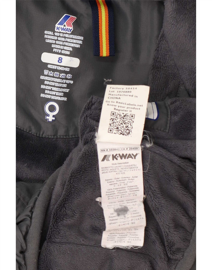 Jachetă Windbreaker pentru femei cu glugă K-Way UK 8 Small, gri din poliamidă