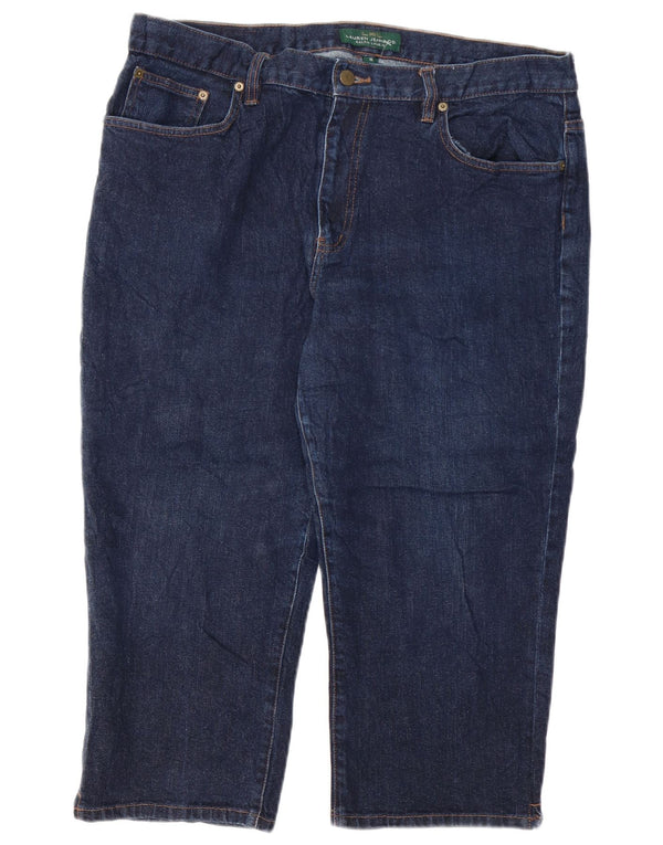 RALPH LAUREN Womens Capri Jeans US 16 2XL W38 L21 Navy Blue Cotton