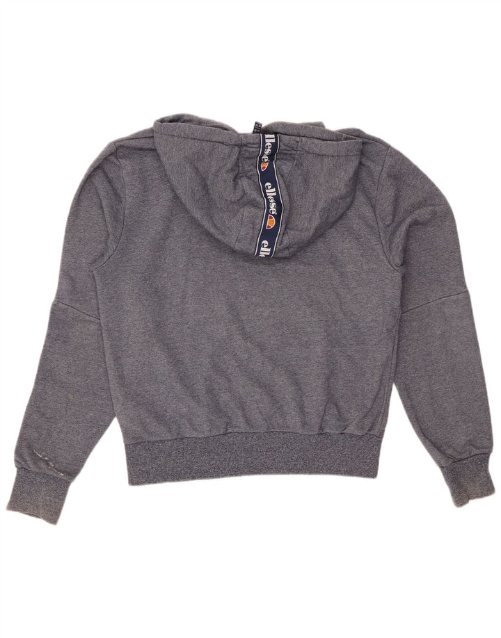 Pulover cu glugă cu grafic pentru femei ELLESSE UK 14, mare, bleumarin, bloc de culoare