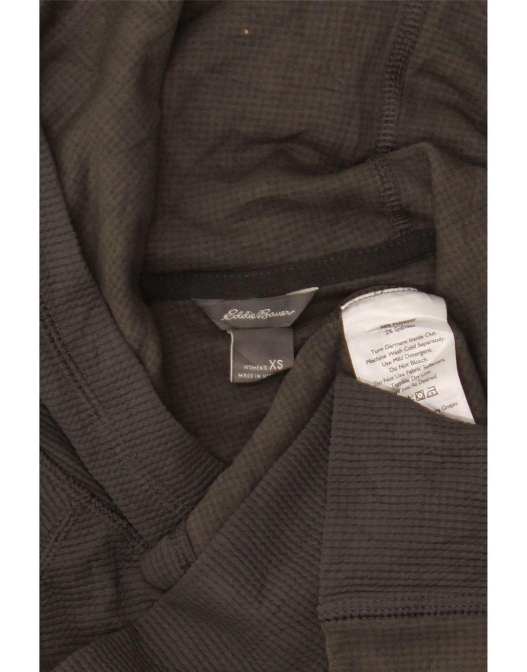 Eddie Bauer Top cu glugă pentru femei cu mânecă lungă UK 6 XS poliester gri
