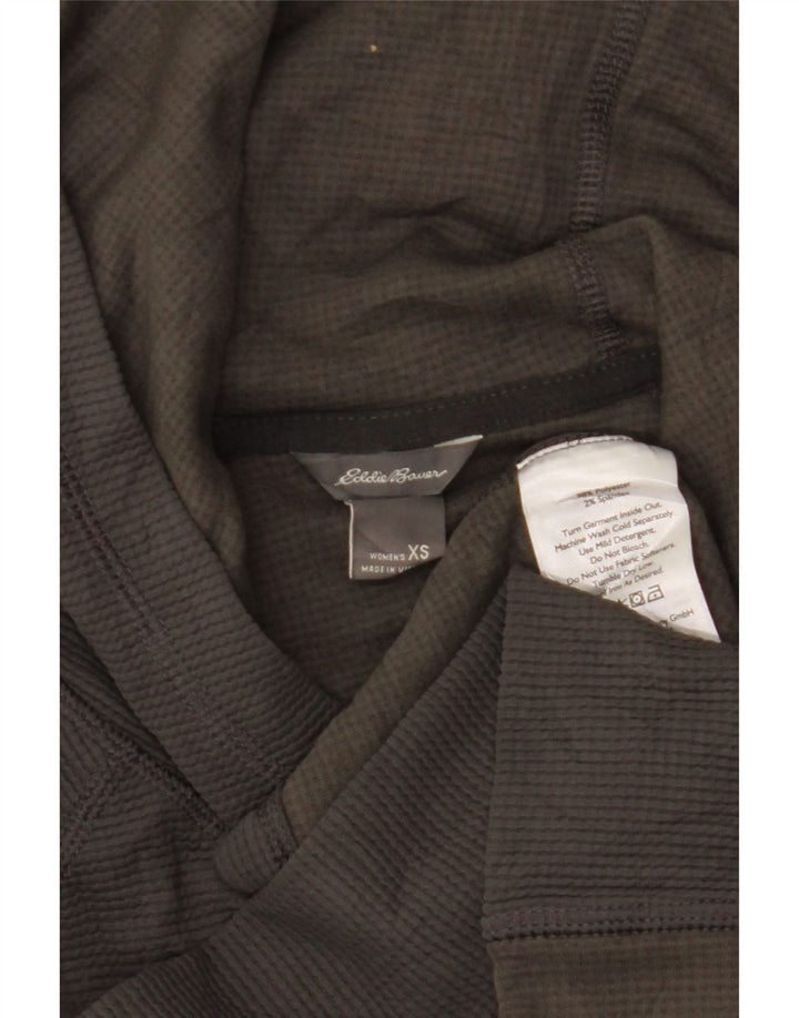 Eddie Bauer Top cu glugă pentru femei cu mânecă lungă UK 6 XS poliester gri