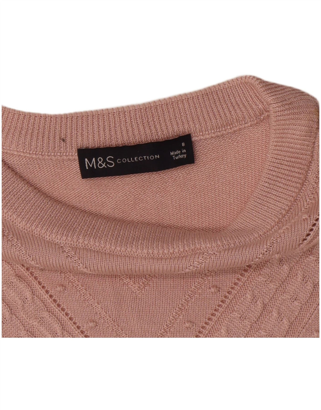 Pulover pentru femei Marks & Spencer cu decolteu rotund UK 8 mic roz