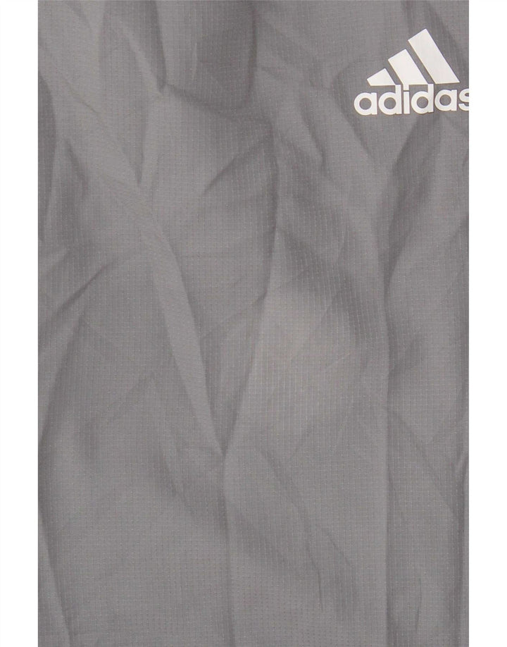 Pantaloni de trening cu grafic pentru femei Adidas UK 12/14 Poliester mediu gri