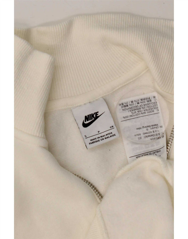 Pulover Nike pentru femei, supradimensionat, cu fermoar și gât, UK 10, mic, alb