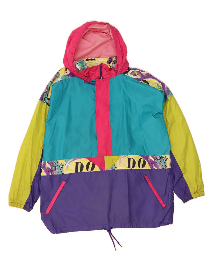 ETIREL Mens Hooded Rain Jacket UK 38 Medium Multicoloured Colourblock Vintage Etirel and Second-Hand Etirel from Messina Hembry 