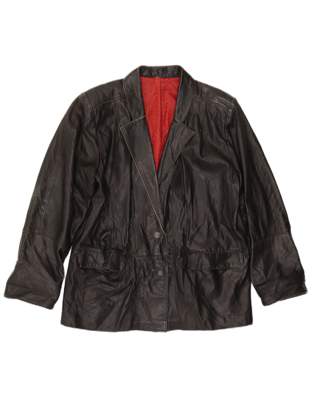 Geacă de piele vintage pentru femei IT 50 XL din piele neagră