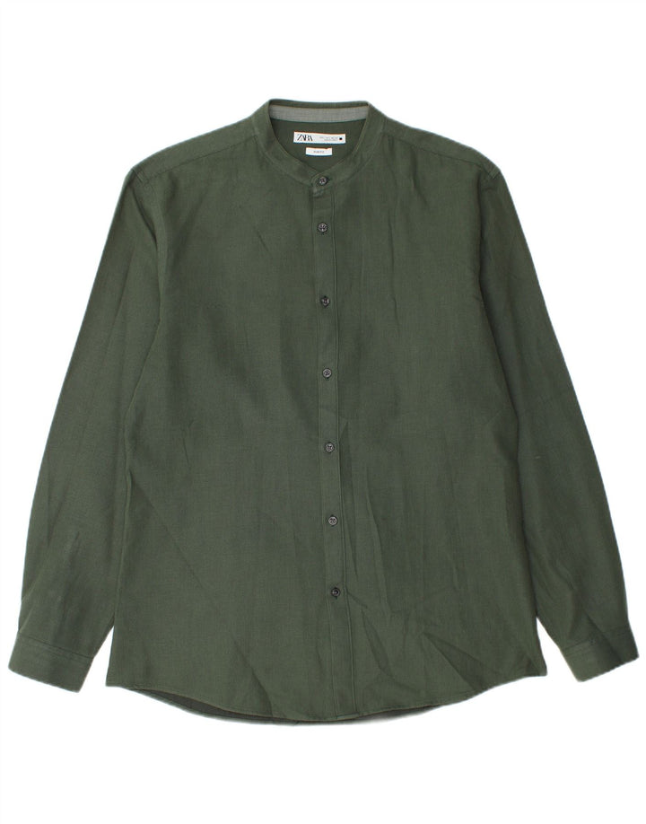 Cămașă Slim Fit Zara pentru bărbați, verde mare