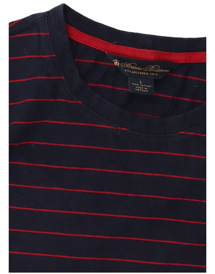Tricou BROOKS BROTHERS pentru bărbați Top mare, bleumarin, cu dungi, bumbac