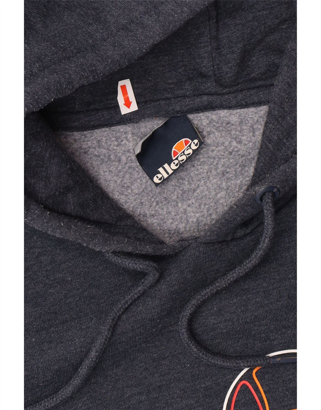 Pulover cu glugă cu grafic ELLESSE pentru femei UK 16 mare bumbac bleumarin