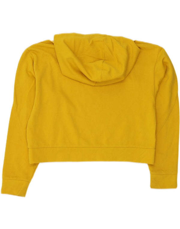 Pulover PUMA Crop Hoodie pentru femei UK 14 Bumbac galben mediu