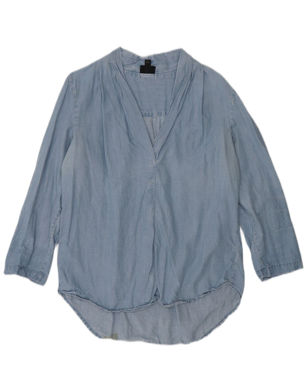 Bluză cu mânecă lungă pentru femei MOSSIMO UK 16 Lyocell mare albastru