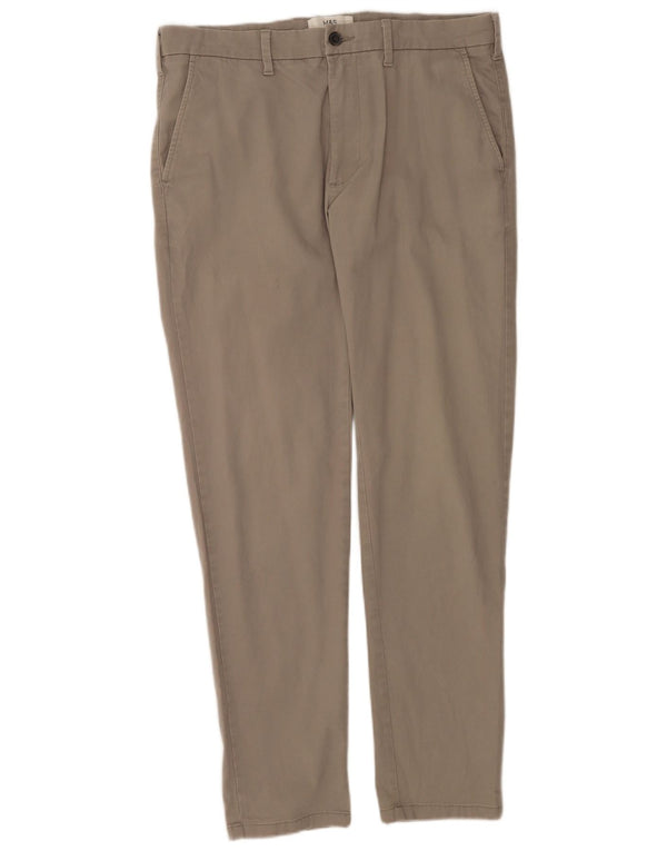 Pantaloni chino pentru bărbați Marks & Spencer Slim Fit L34 L31 bumbac gri