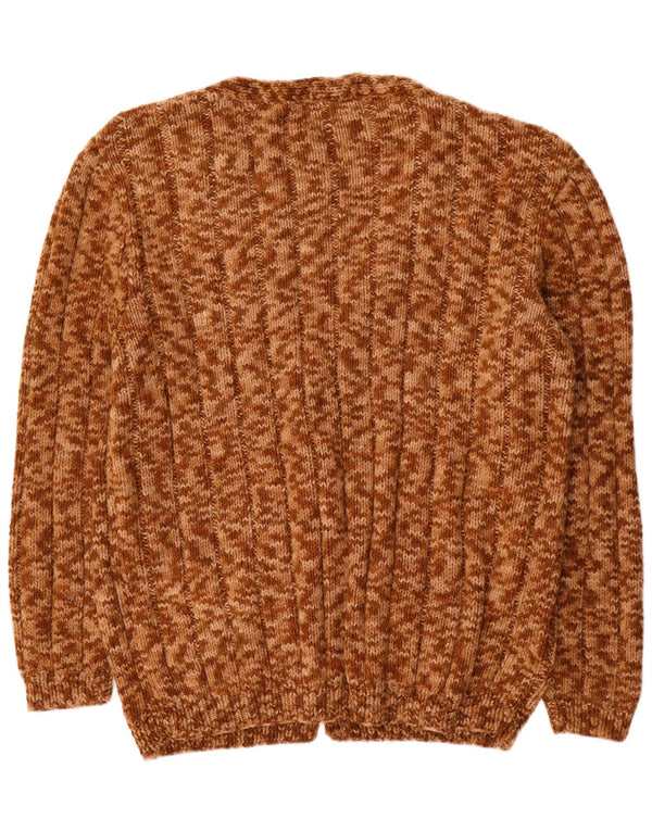 Pulover Cardigan Vintage pentru bărbați XL maro cu pete