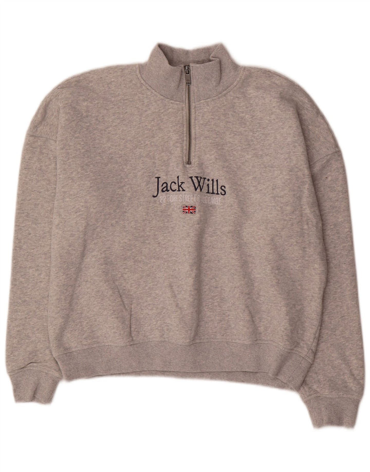 Pulover pentru femei Jack Wills cu grafic supradimensionat, UK 10, gri mic
