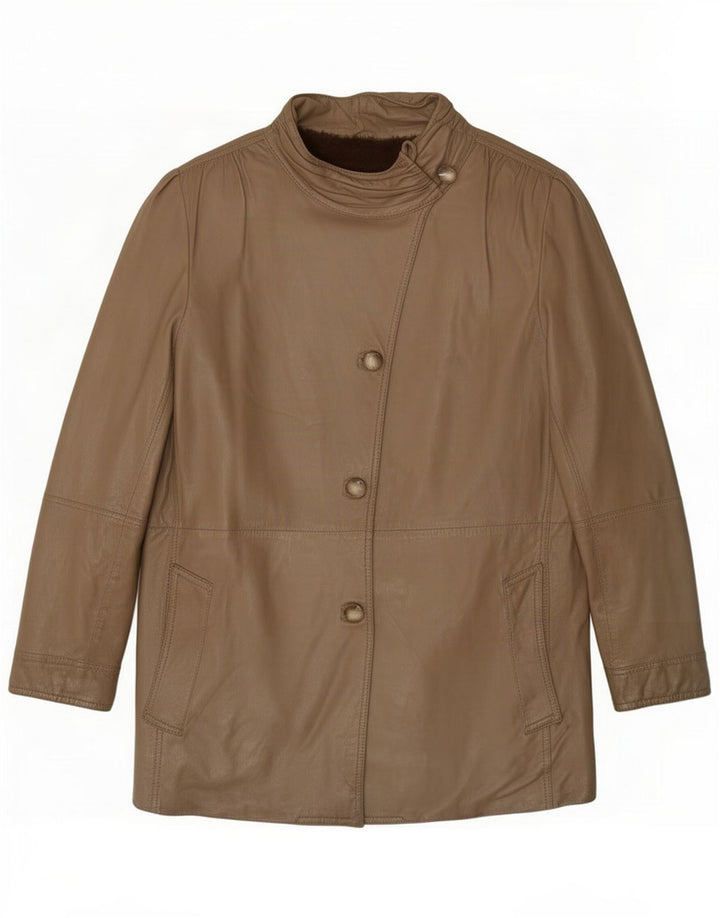 Jachetă vintage pentru femei din shearling UK 14 Medium Khaki