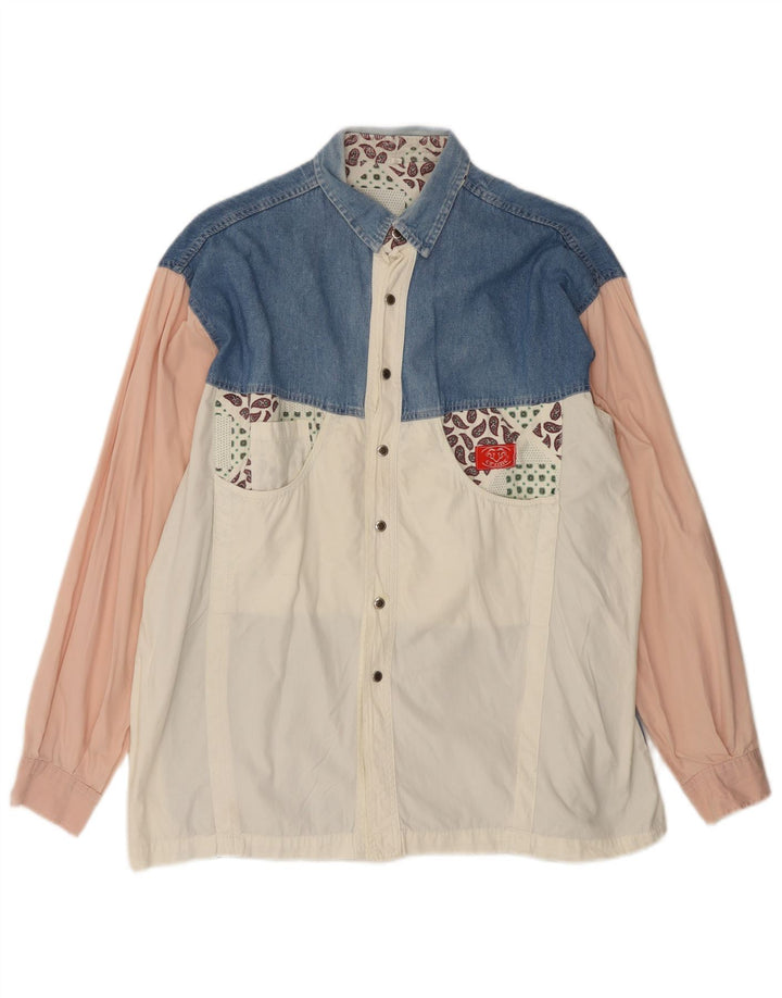 Cămașă pentru bărbați VINTAGE Bej mediu Colorblock