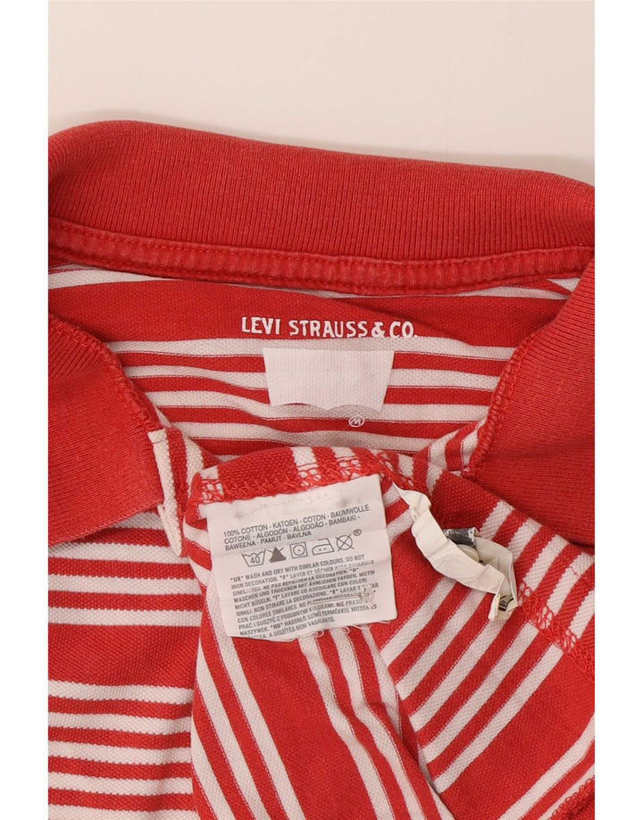 Tricou polo Levi's pentru bărbați, bumbac cu dungi roșii medii