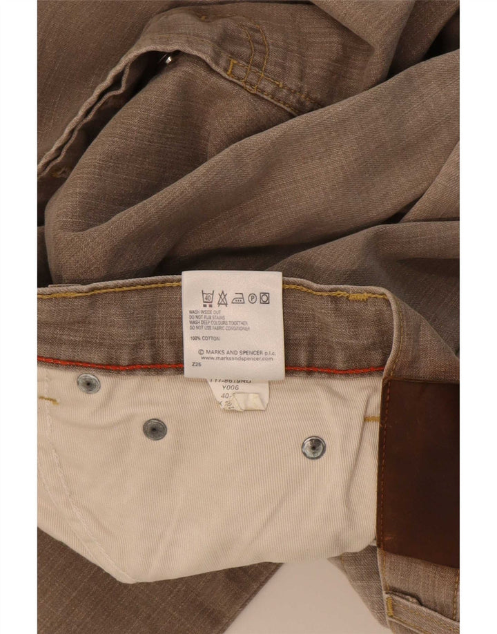 Blugi drepti pentru bărbați Marks & Spencer W40 L33 bumbac kaki