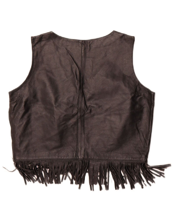 Crop Top din colecția casual pentru femei WOODPECKER EU 42 Medium Black Leather