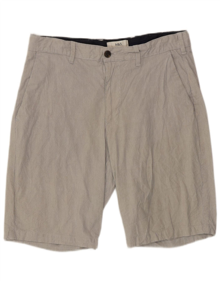 Pantaloni scurți chino pentru bărbați Marks & Spencer W32, bumbac cu dungi gri medii