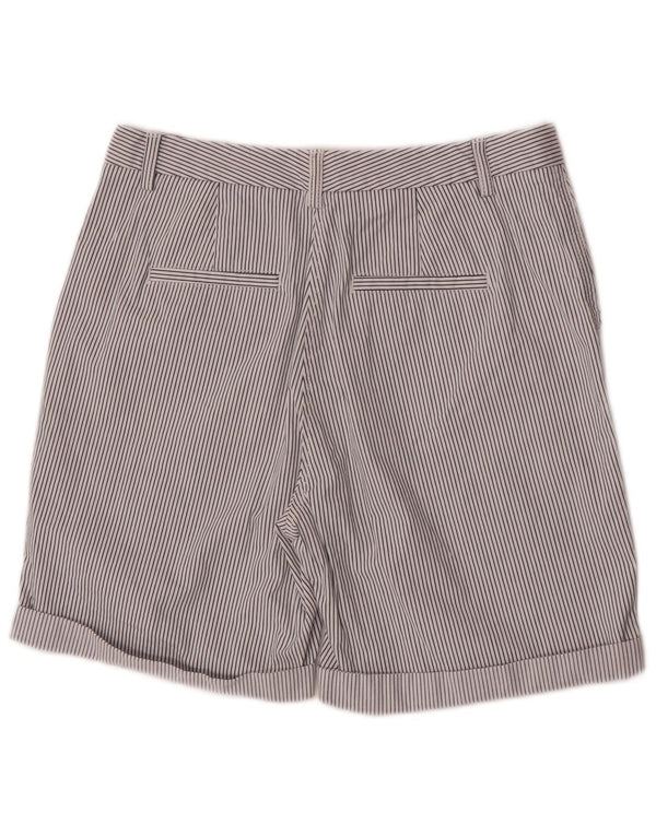 Pantaloni scurti chino pentru femei Marks & Spencer UK 10 Small W28 White Pinstripe Bumbac