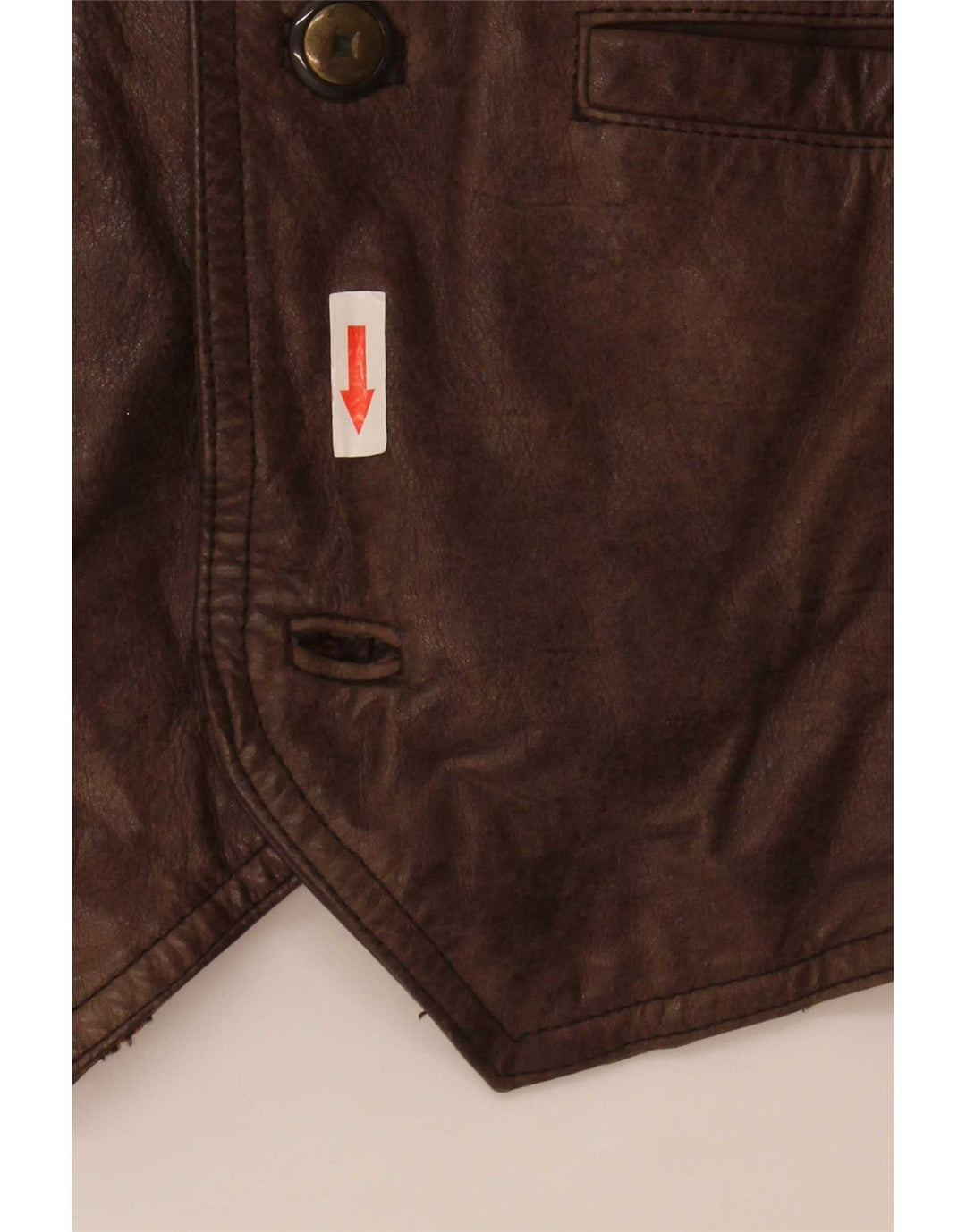 Vestă din piele vintage pentru bărbați IT 58 2XL maro