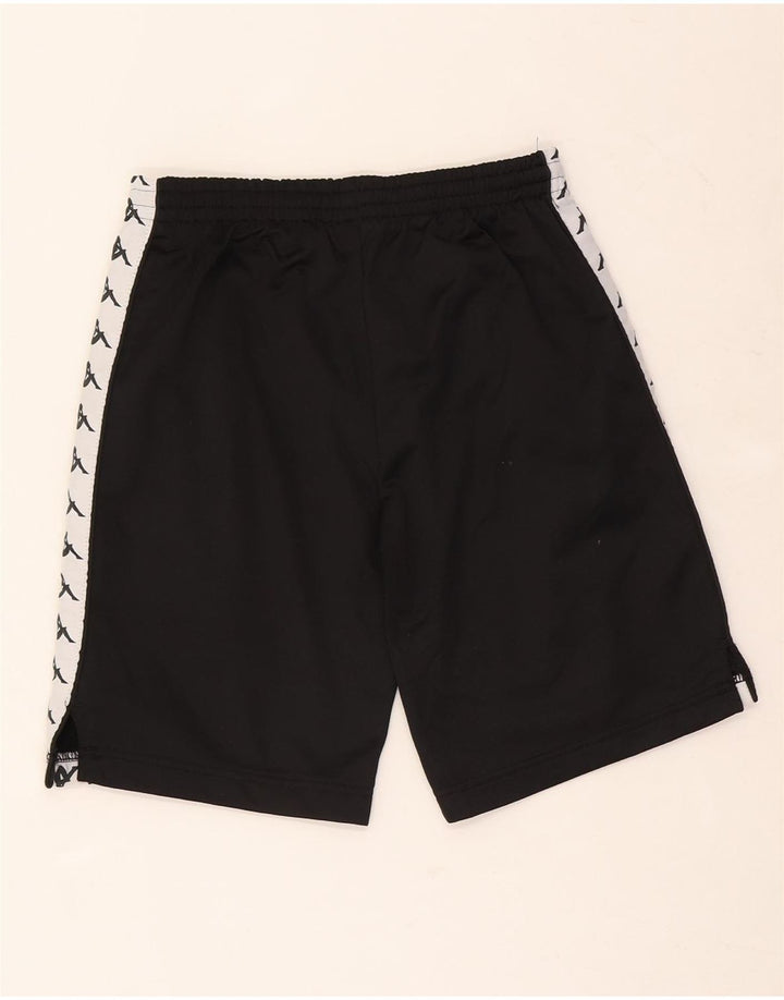 Pantaloni scurți sport grafic Kappa pentru băieți 9-10 ani, negru, poliester