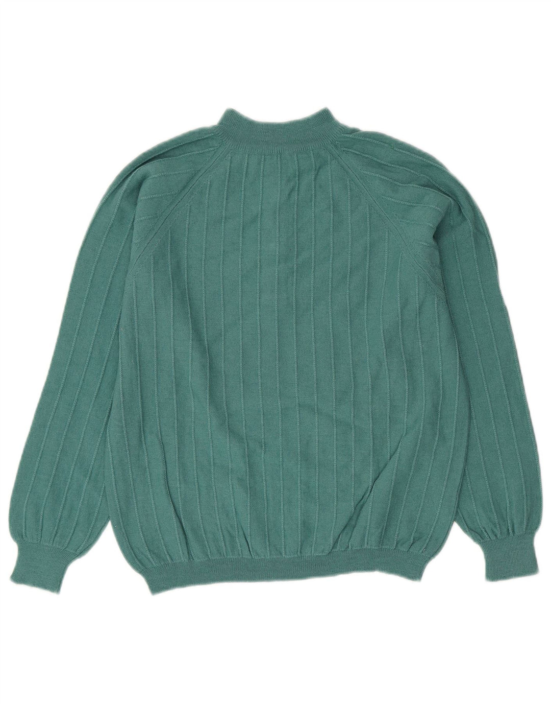 Pulover pentru femei VINTAGE cu gât cu nasturi, UK 14, verde mediu