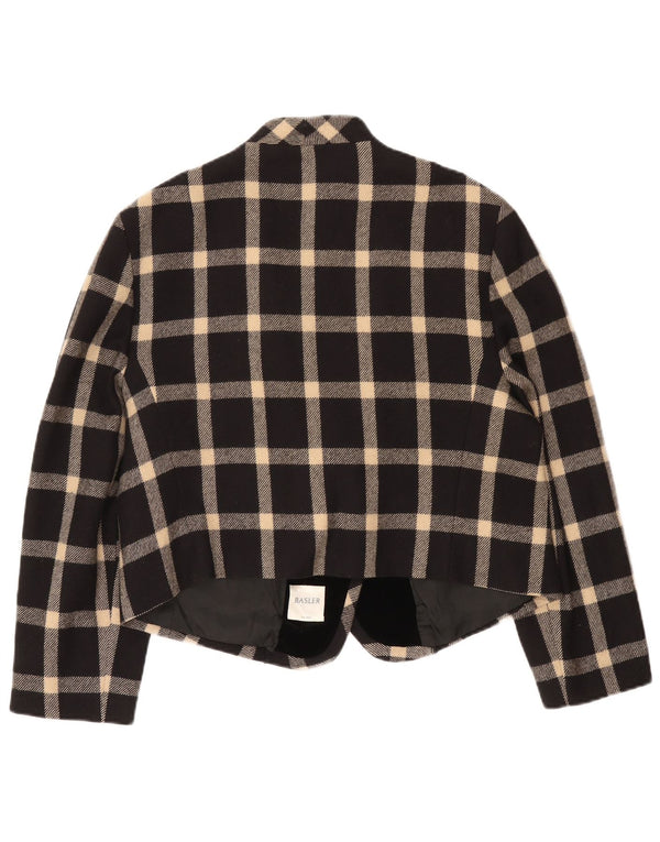 Jachetă Blazer pentru femei Basler, cu 1 nasture, UK 18 XL, lână neagră cu carouri